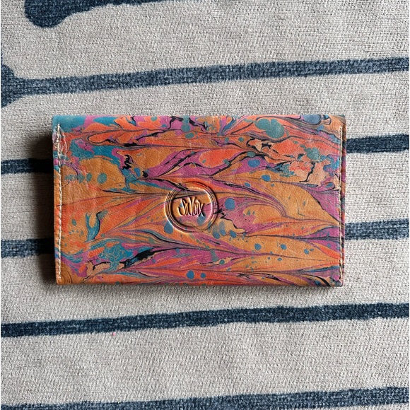 🆕 SaVoix Handmade Leather Clutch in Sunset Multi - Picture 2 of 4